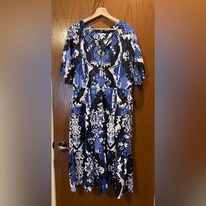 Chico’s Ikat Print Maxi Dress XL
